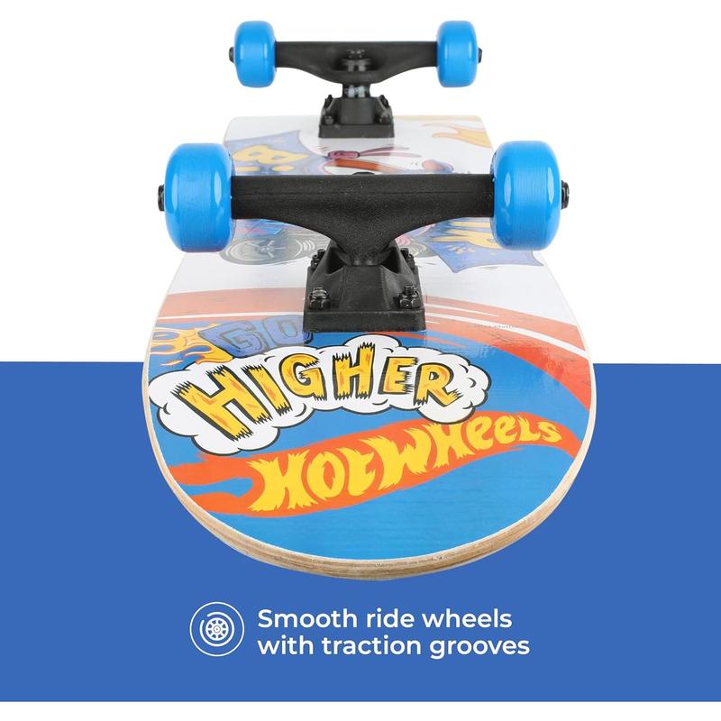 9-ply Maple Desk Skate Board for Cruising,Hot Wheels 31 inch Skateboard,  Carving, Tricks and Downhill