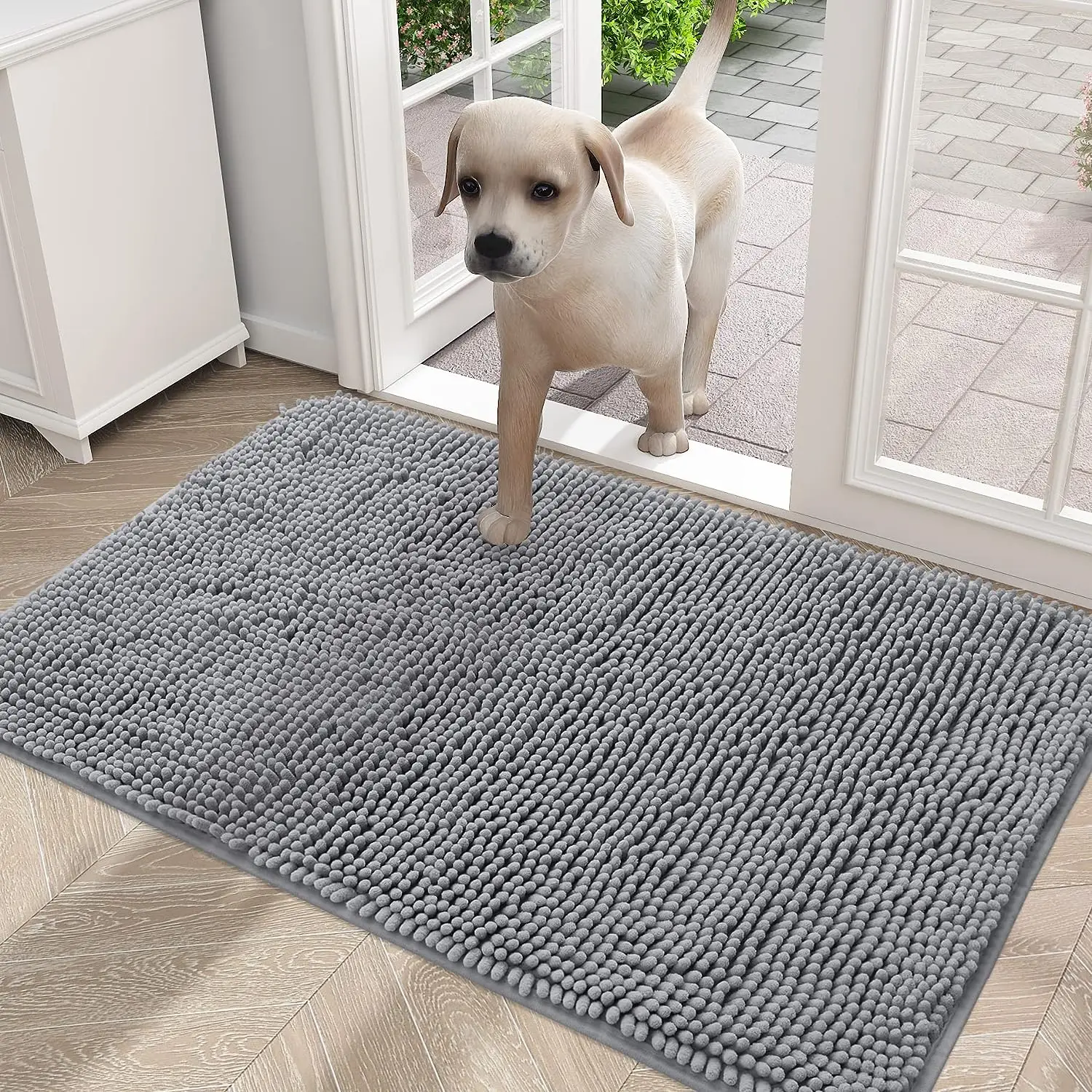 Dog Door Mat for Muddy Paws, Absorbs Moisture and Dirt
