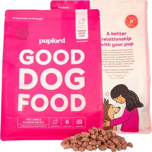 Freeze Dried Raw Dog Food High Protein Lamb Salmon Recipe Superfood Ingredients 25 oz