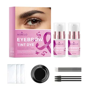 Eyebrow Dye Kit Waterproof Sweatproof Long-Lasting Color Lock 4-6 Weeks DIY Smudge-Proof Easy for Beginners Natural Wild Eyebrows Makeup Set Eyebrow Tinting Cream