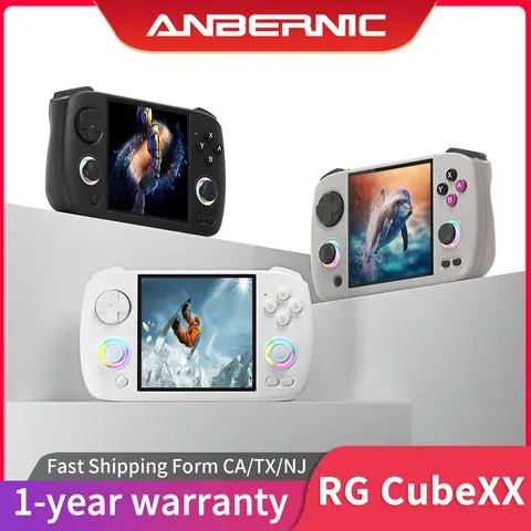 ANBERNIC RG CubeXX Plastic Handheld Game Console - Linux 64-bit 16M RGB Joystick with Marquee, 3800mAh Rechargeable, WIFI, Bluetooth, Screen, USB Support, Wired Controller, Breath Feature Portable Video Game Machine