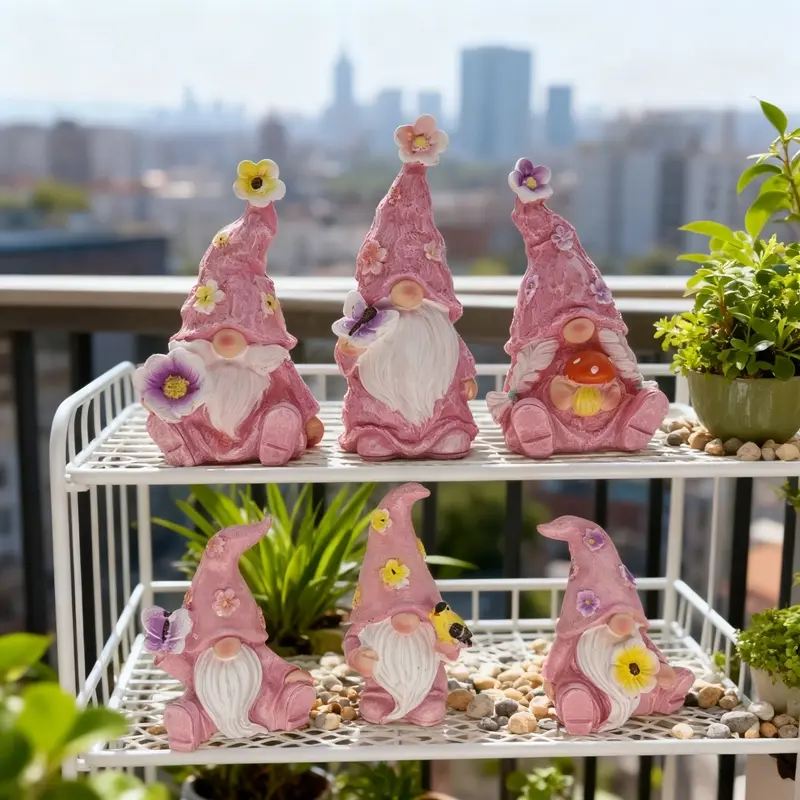 3-Piece Miniature Resin Craft Statue Set, American Country Style Home Decor & Garden Sculpture, Ideal Gift for Friends & Family, Outdoor Statue