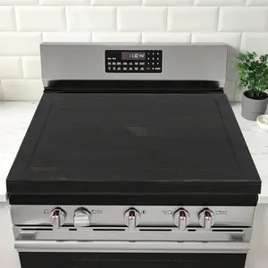 Noodle Board Stove Cover, 30" x 22"  Large Gas and Electric Stove Top Cover with Thick Cutting Board and Handles - Black