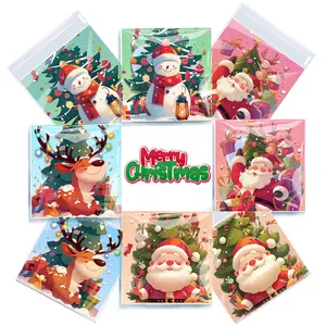Christmas Theme Snack Candy Ziplock Bag Cute Cookie Baking Cookies Self-Adhesive Bag Buggy Bag
