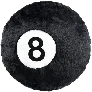 8 Ball Throw Pillow, 14" Decorative Pillows Throw Cushion Home Decoration Plush Sporty Design Ball Pillow for Women, Men Bestselling Comfort and Stylish Accent Decor