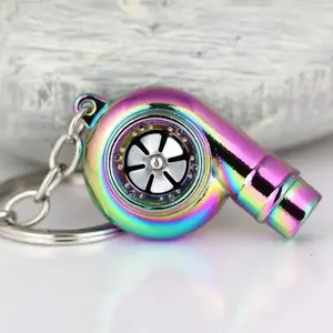 Turbo Whistle Keychain Car Style Keychain with Built In Whistle Sound Portable Key Ring Accessory Gift