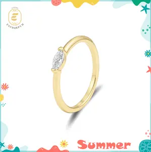 Moissanite Echo of Love Eternal Ring Silver-Plated Marquise Cut Jewelry Wedding Engagement Anniversary Valentine's Day Birthday Gift Daily Wear