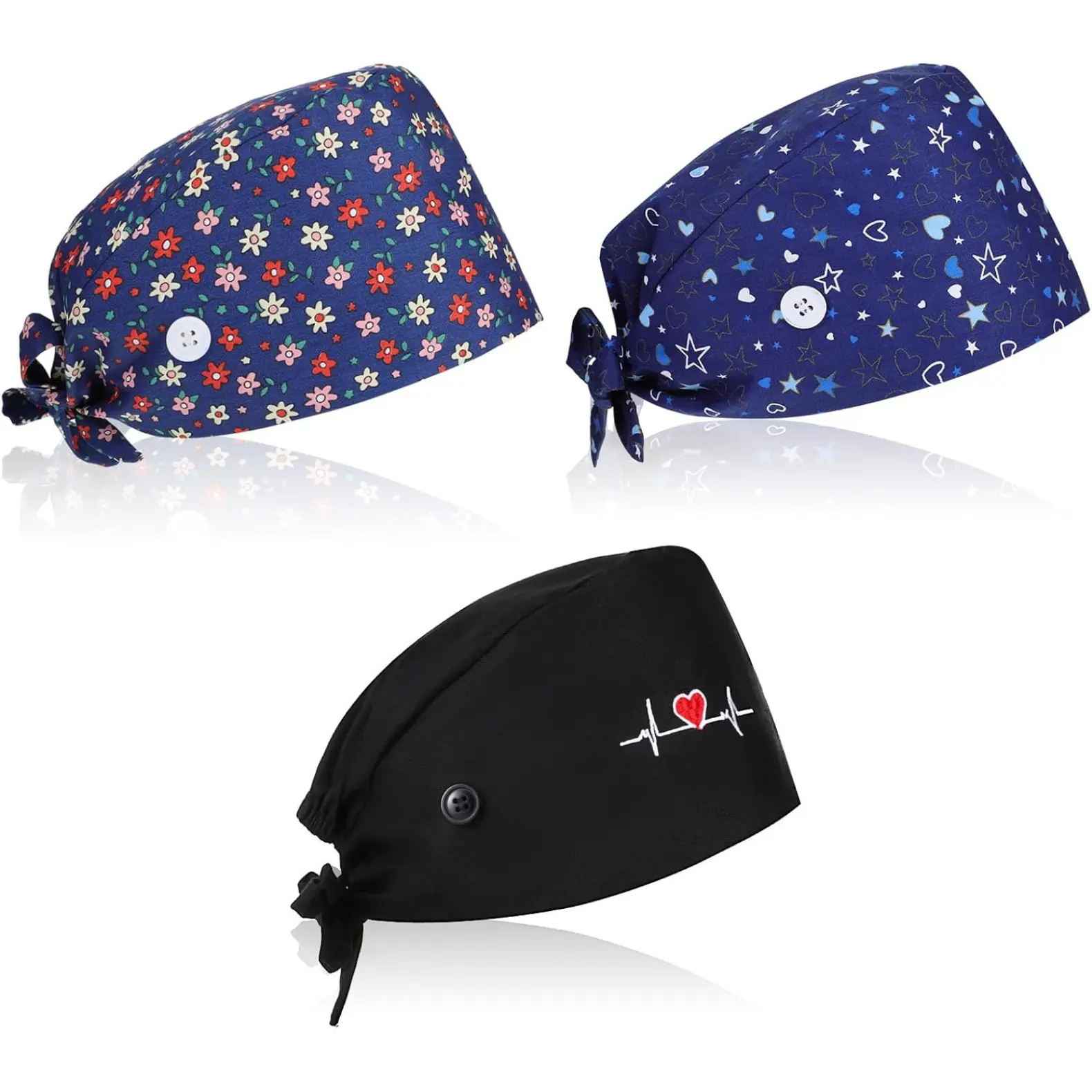 Unisex Solid Cotton Scrub Cap - All Season Work Hat with an Adjustable Tie-Back, Side Buttons, and Sweatband, Everyday, Sweat-Wicking, Hand Wash Only, Household Tasks, All Seasons, Solid Colors, Workwear, Practical, Sweat Wicking Hat, Soft Cotton, One Siz