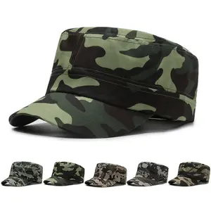 1 PC Classic Camouflage Cadet Cap, Adjustable Flat Top Military Army Patrol Hat for Men & Women