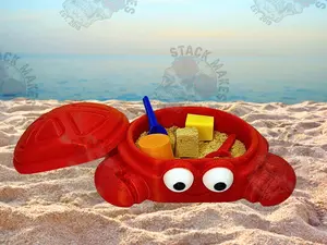 Mini Crab Sandbox with Sand & Tools | Sensory Zen Garden | 90s Nostalgia | 90s Toys | Office Decor | Unique Gift | Desktop Toy-Kidcore