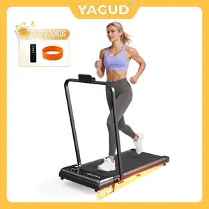 YAGUD Adjustable Foldable Treadmill with Dual Shock Absorption, Quiet Motor Walking Pad, 265lb Capacity, Remote Control & Wheels – Home Gym Workout Equipment