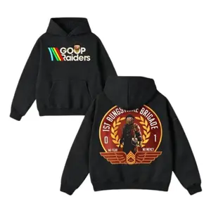 Goop Raiders ARC Raiders Hoodie, 1st Bungulator Brigade Gamer T-Shirt, Burnt Peanut Graphic Hoodie, Casual Menswear, Vintage Men Gift
