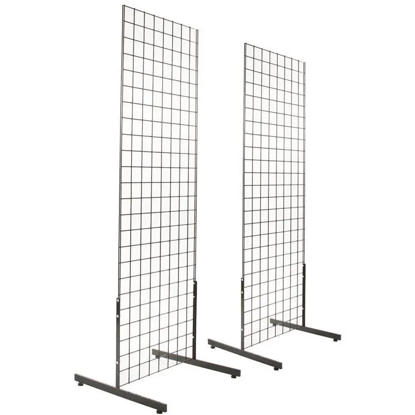 Only Hangers 2' x 6' Gridwall Panel Tower with T-Base Floorstanding Display Kit, 2-Pack