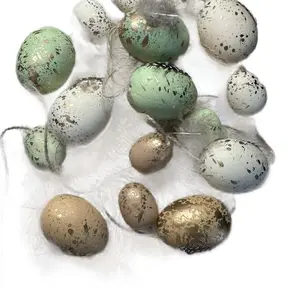 Egg Garland - Decorative Hanging Set of Eggs in Various Colors with Unique Patterns for Home Decor