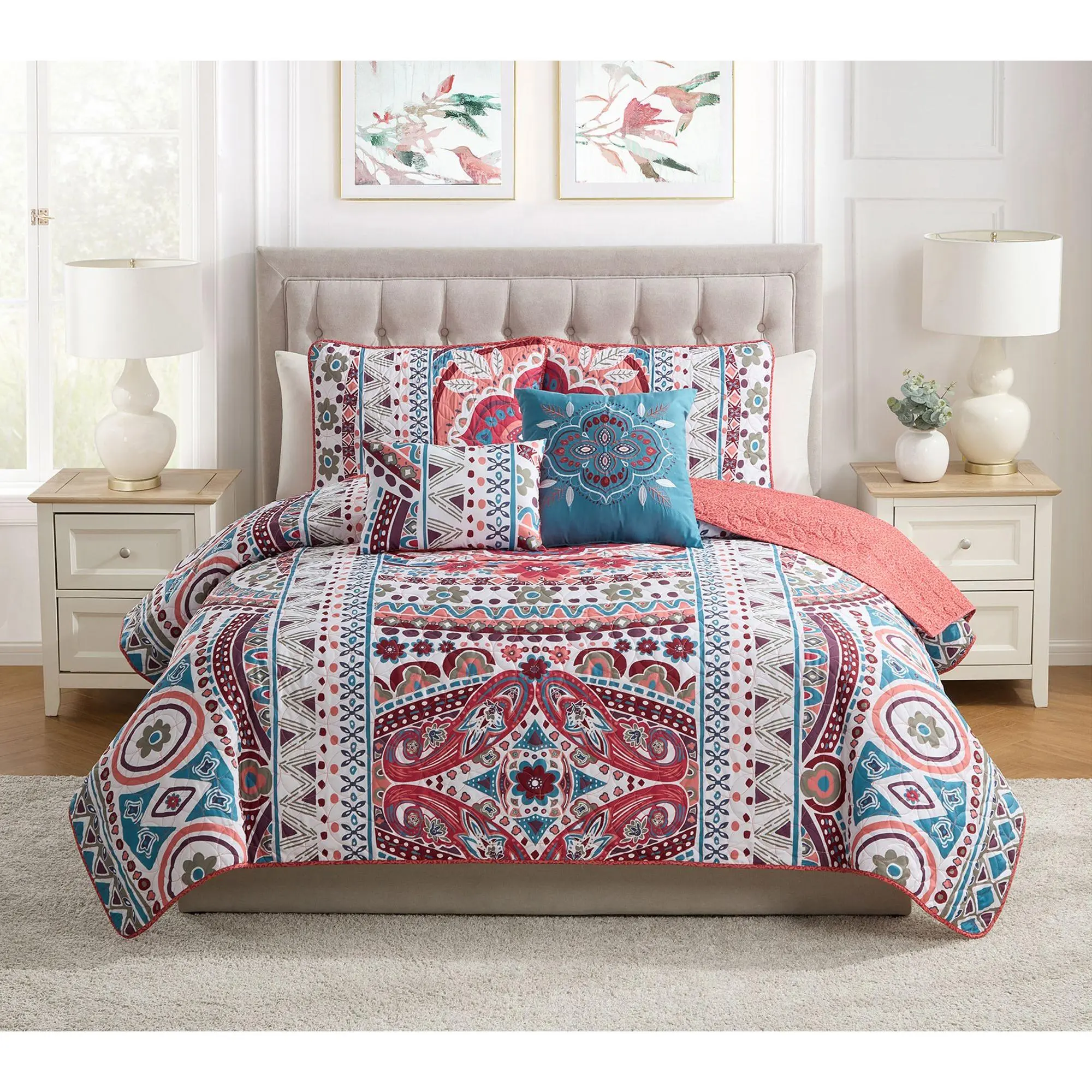 VCNY Home Natasha Reversible Medallion Quilt Set, King VCNY Home Natasha Reversible Medallion Quilt Set, King