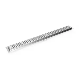 Linear Drain Brushed Nickel Broken Lane Design, 16" to 60" Designer Linear Drains, Premium Stainless Steel Shower Drains