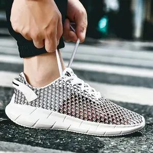 Summer Men's Shoes Breathable Thin Mesh Shoes Lightweight Casual Coconut Running Large Mesh Hollow Sports Trendy Shoes