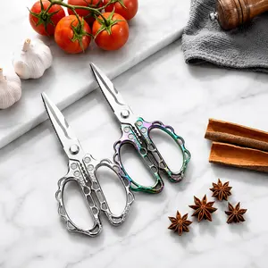 Extra Large Handle Kitchen Scissors, Multi Purpose Aluminum Shears for Meat Fish Bottle Nut