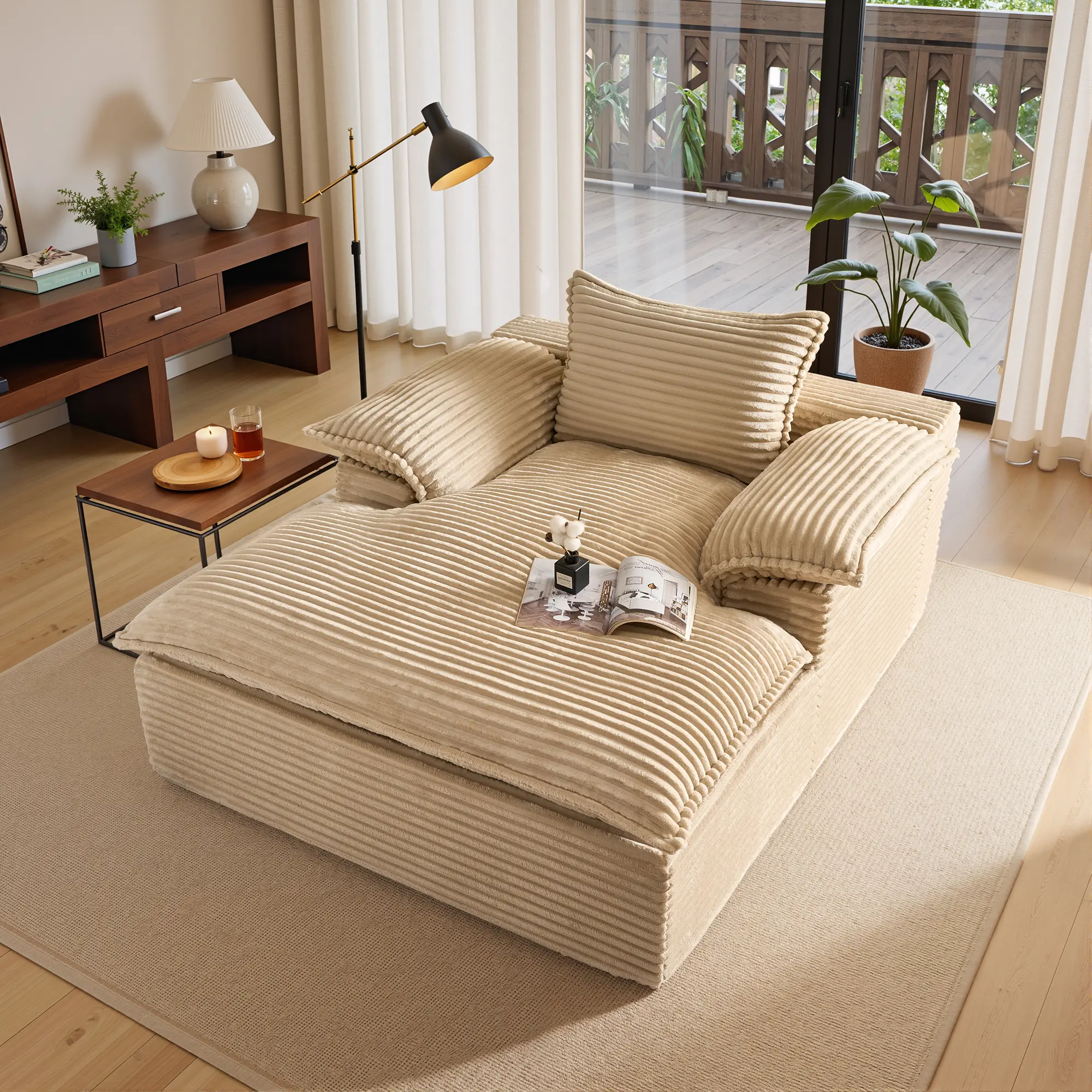 Beige Plush Corduroy Pro