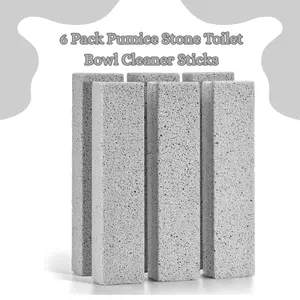 6 Pack Pumice Stone Toilet Bowl Cleaner Sticks – Heavy Duty Cleaning for Hard Water Rings, Calcium Buildup & Stains on Toilets, Sinks, Bathtubs, Grills & Pools