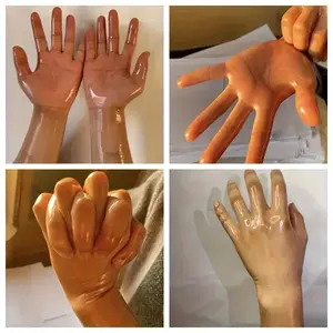 Natural Latex One-Piece Ultra-Thin Transparent Five-Finger Separated Gloves, Unisex Tight Fit Sexy Role-Play Gloves, Perfect for All Genders