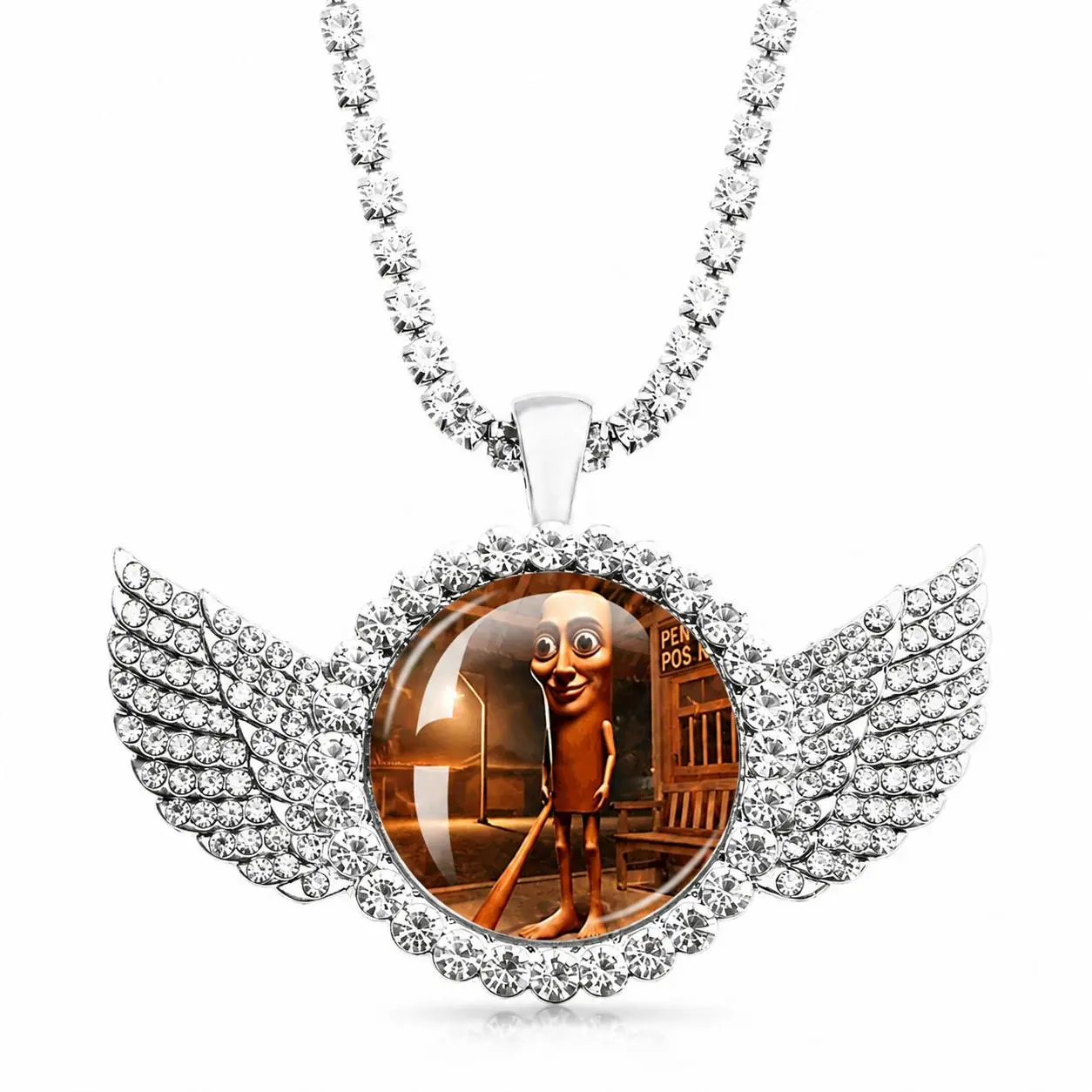 Tung Sahur Meme Pendant Necklace - Italian Brainrot Funny Character Costume Jewelry, Viral TikTok-Inspired Accessory for Teens, Daily Wear or Birthday Gift