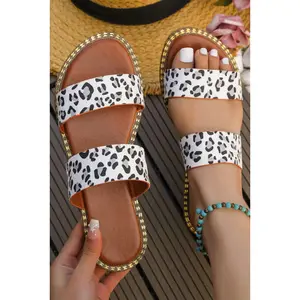 White Leopard Sandals