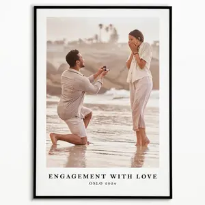 Personalized Engagement Photo Poster: Custom Wedding Keepsake Art