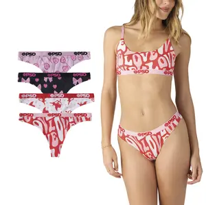 PSD Womens Valdate Thong 4 Pack Boxed Gift Set - Comfortable, Breathable, Premium Modal Fabric