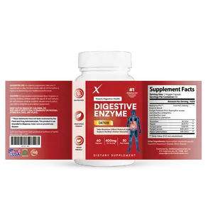 Xcentials Digestive Enzyme Supplement 400mg 60 Capsules.