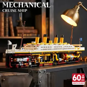 Very Large Ship Building Block Toy, Nearly 60cm Long, Ideal for Challenge Enthusiasts, Perfect Gift Idea, Fun and Educational Playset