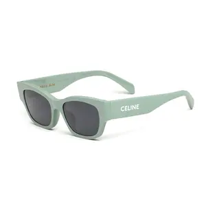 Celine Rectangular Acetate Sunglasses Modern Designer Shade in Mint Green Frame Full-rim Smooth Acetate Material Dark Lenses for Sun Protection