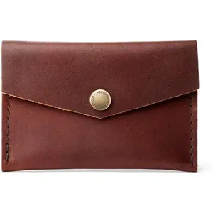 Mini Envelope Wallet for Women -  from the Finest Full-Grain  - Features Two Interior Pockets with Secure Snap Closure - Cognac