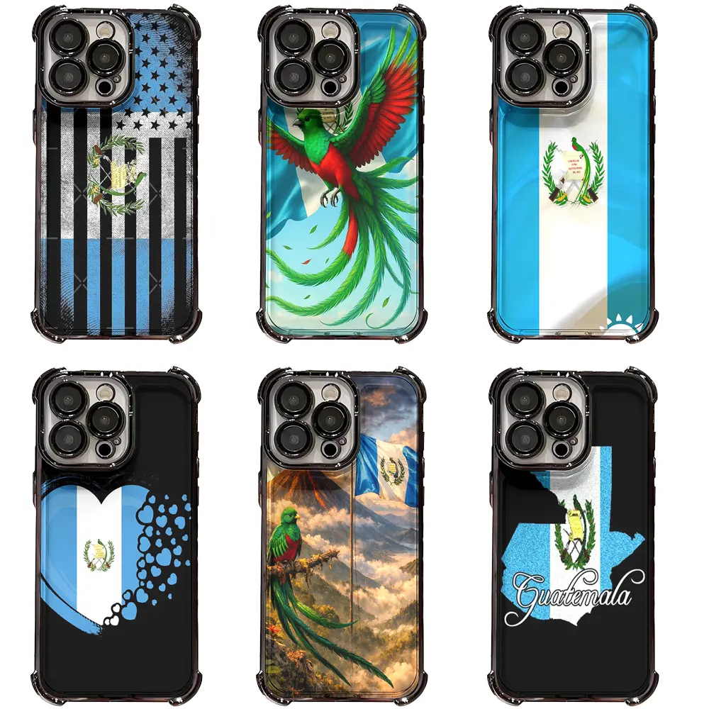 Retro Grunge Guatemala Flag Electroplate Smartphone Case - Transparent, Shockproof, Dustproof TPU Bumper Cover for iPhone 17 Pro Max,16,15,14 Plus,13,12,11 & Samsung S23,S24 Ultra,S25 Ultra (Ideal for Guatemala Patriotic Occasions), Galaxy S24 Ultra