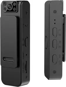Mini portable camera, 1080P small portable wearable hidden camera, with clip and night vision function, micro pocket portable camera, suitable for sports, pets, home office, and work recording (without WiFi and app)