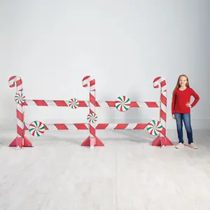 8 Ft. 9" x 40" Christmas Candy Cane Fence Cardboard Cutout Stand-Up