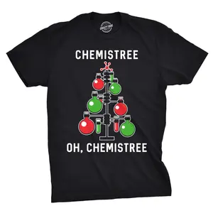 Mens Chemistree T shirt Funny Chemistry Science Christmas Nerdy Graphic Cool Tee Mens Funny T Shirts Cool Vintage Fashion T-Shirt Gift Classic Menswear Christmas Apparel for Men Funny Nerd Short Sleeve Novelty Black