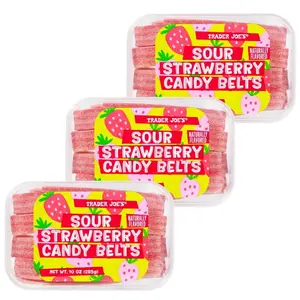 Trader Joe's Sour Strawberry Candy Belts, 10 oz. - 3 Pack