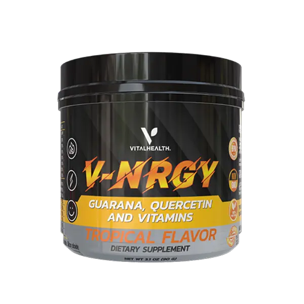 Vital Health Global V-NRGY by Vital Health Global from Mexico Tropical Flavor Dietary Supplement with Guarana Quercetin and Vitamins