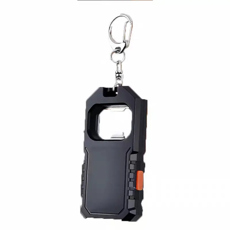 Upgraded COB LED Keychain Flashlight with Beer Bottle Opener, 23g Ultra Mini Portable Rechargeable Key Light for Camping, BBQ, Picnic, Bar, Emergency, Cool Practical Gift for Men