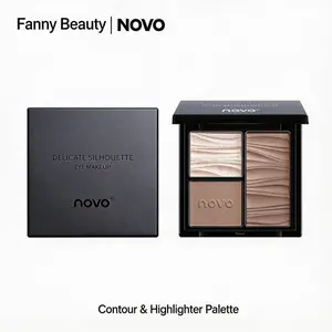 NOVO Highlighter Contour Palette 3D Face Sculpting Natural Brightening Long-Lasting Formula