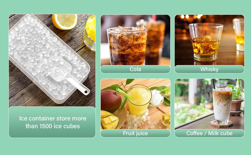 Mini Ice Cube Tray Set with 4 Small Nugget Ice Trays and Large Storage Bin, Easy Release Crushed Ice Tray for Freezer, Ideal for Cocktails, Coffee, and Mixed Drinks