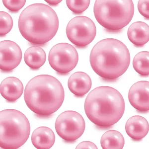 60 Pieces Floating NO Hole Pearls for Vases Centerpieces,Pearl Beads Pink Floating Beads for Vases Floatings Candles Weddings Home Party Table Centerpieces Decor 20mm/14mm/10mm