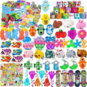 117 Pcs Party Favors for Kids 4-8 8-12, Pop Fidget Toys, Treasure Box Toys for Classroom Prizes, Pinata Filler Goodie Bag Stuffers, Treasure Chest, Prize Box Toys for Boys Girls
