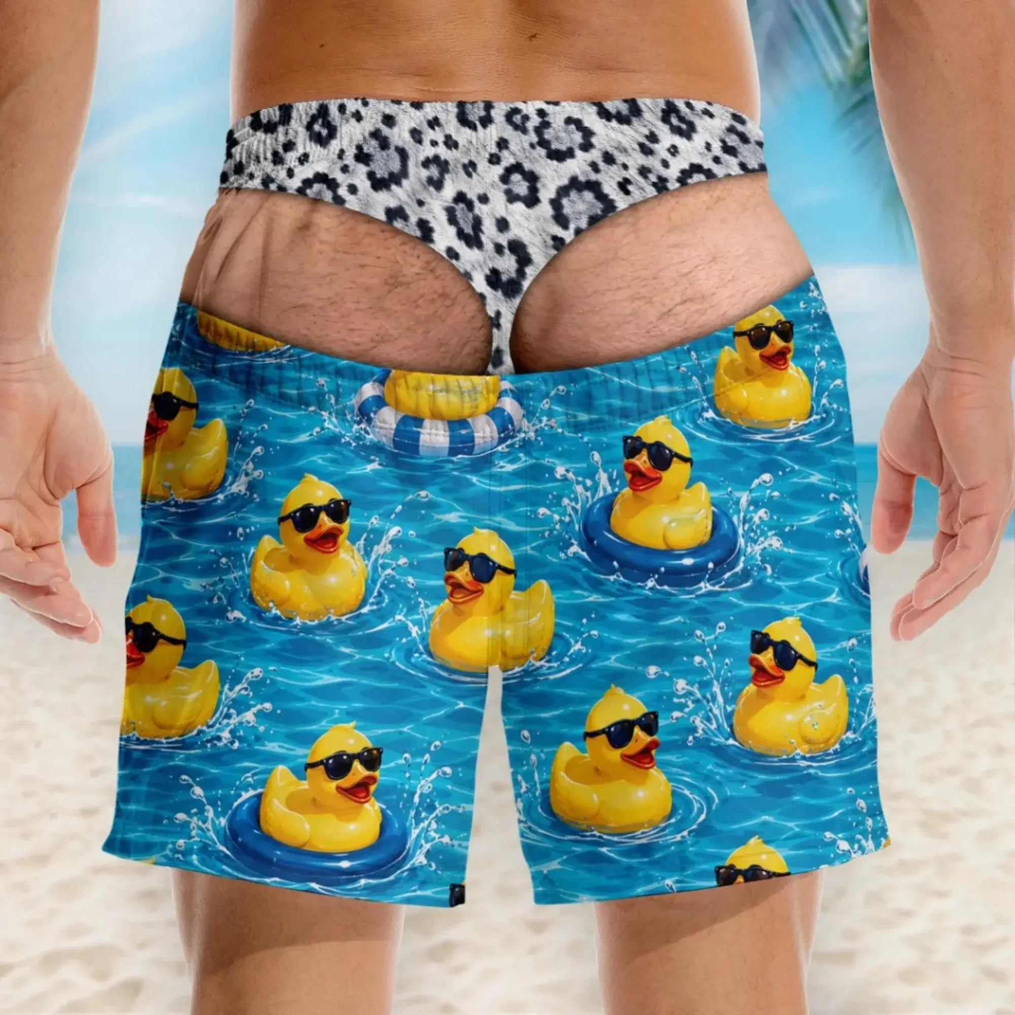 Personalized Funny Men Swim Trunks, HG Custom Beach Shorts Bathing Suit, Funny Birthday Gift For Husband