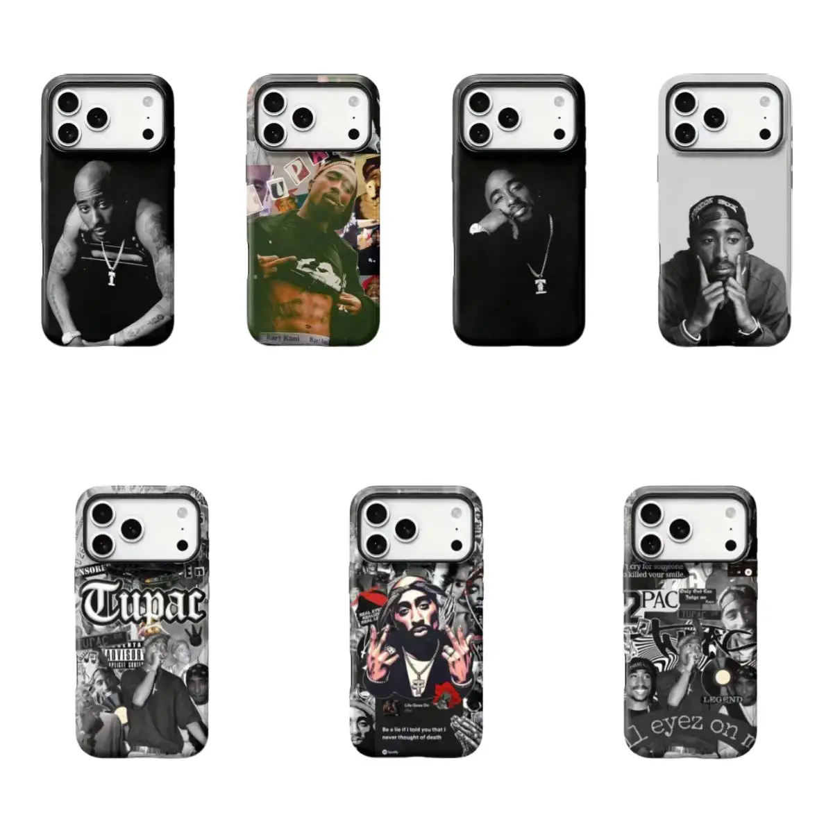 Rapper 2Pac  American retro hip-hop style Magnetic Glossy Phone  Case for IPhone 11,12,13,14,15,16,17 Pro Max Plus Air Shockproof  Cover Gift