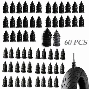 60PCS Tire Repair Rubber Nail Kit, Vacuum Screw In Tire Plugs, Fast Self-Service Wheel Nail Plug Repair Kits, Suitable for Car, Motorcycle, Truck, Tractor Tire Puncture Repair