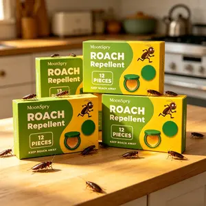 48Pcs Roach Repellent for Home - Keep Roaches Away Safely & Effectively, No Mess Pest Control for Kitchen, Apartment & Pet-Friendly Spaces