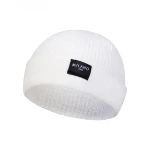 Unisex Letter Label Decor Hat, Casual Outdoor Windproof Warm Knitted Winter Hat for Men & Women, Fashion Accessories for Daily Wear