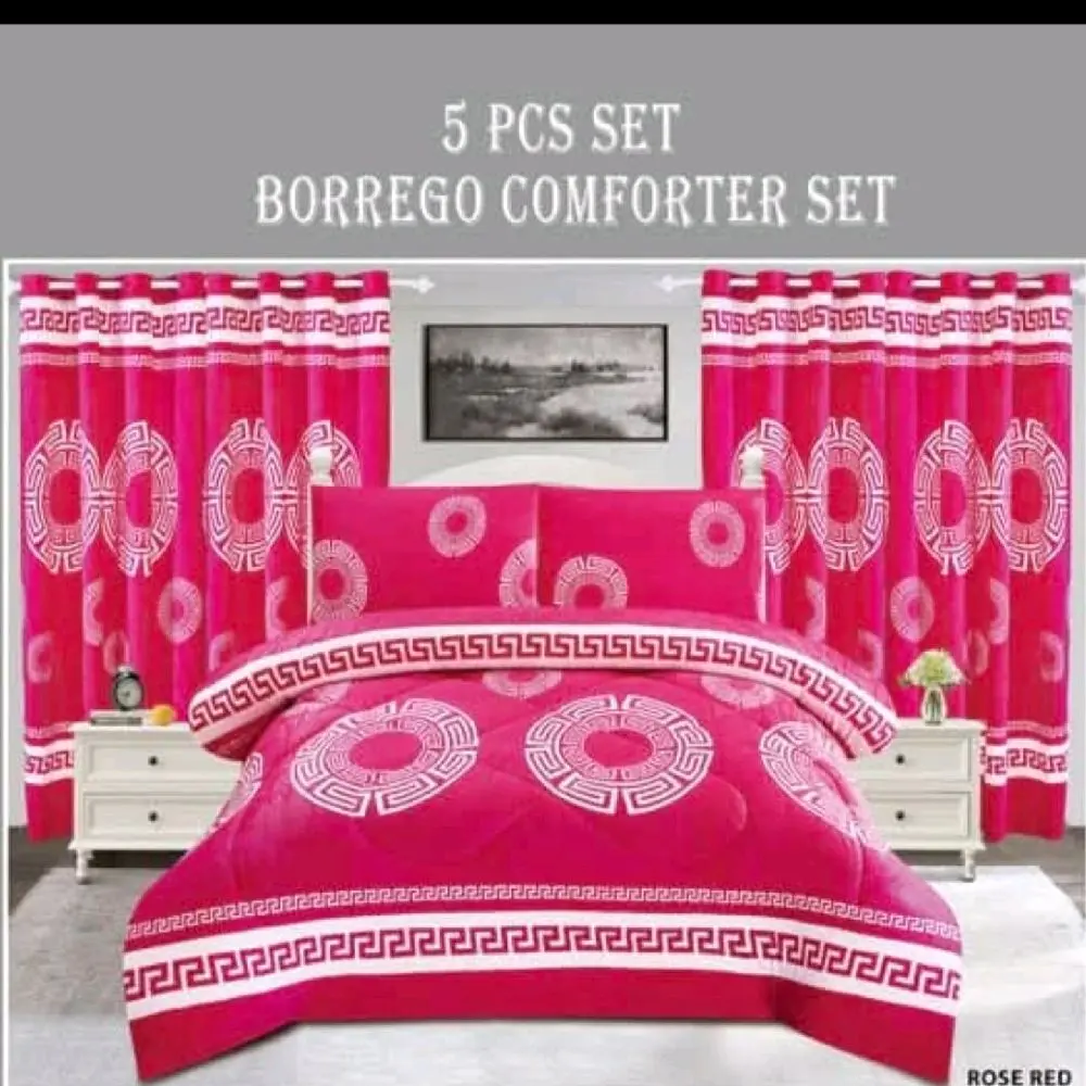 Borrego 5-Piece King-Size Comforter Set Comfy Bedding Sets Bedset